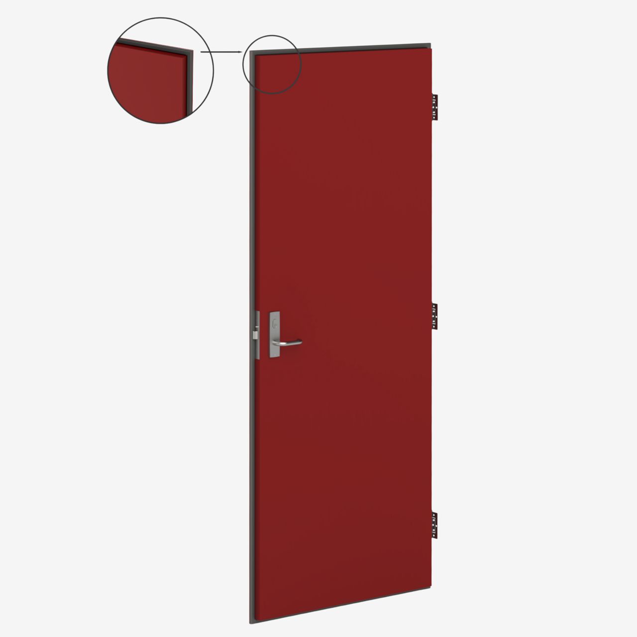 Image: rebate edge door interior view with details