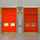 two red roller shutter doors in industrail warehouse