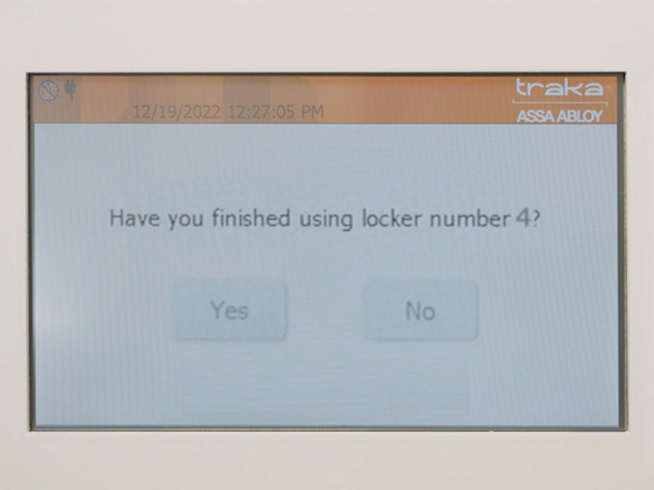 Interface tactile du système de casiers pour le personnel Traka