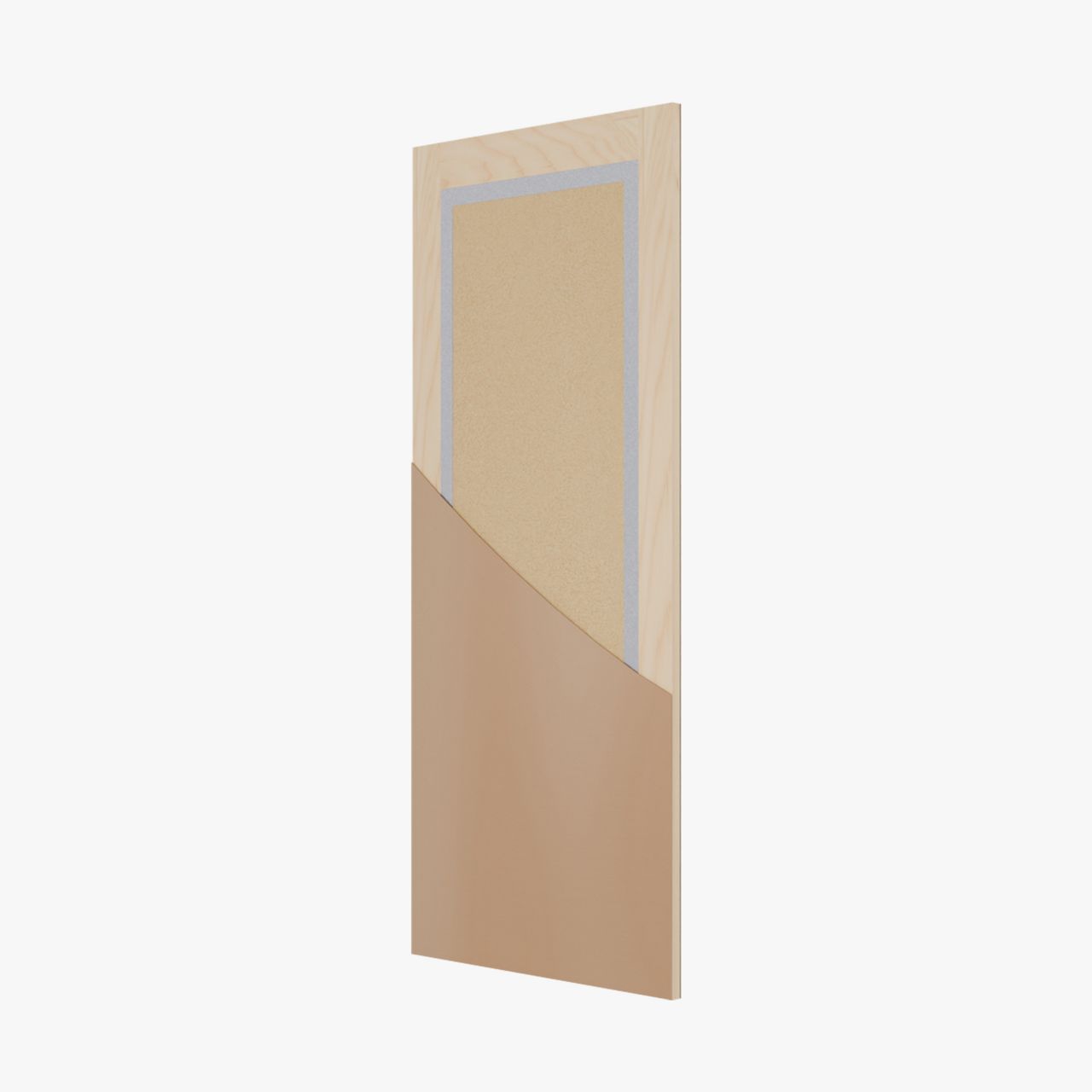Tall solid core door with internal metal frame