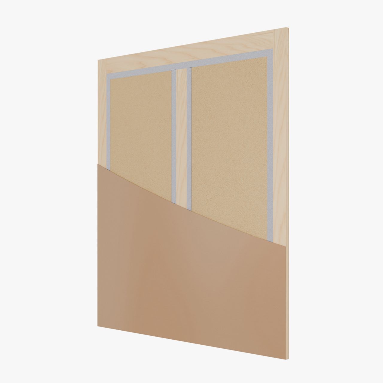 Wide solid core door with internal metal frame
