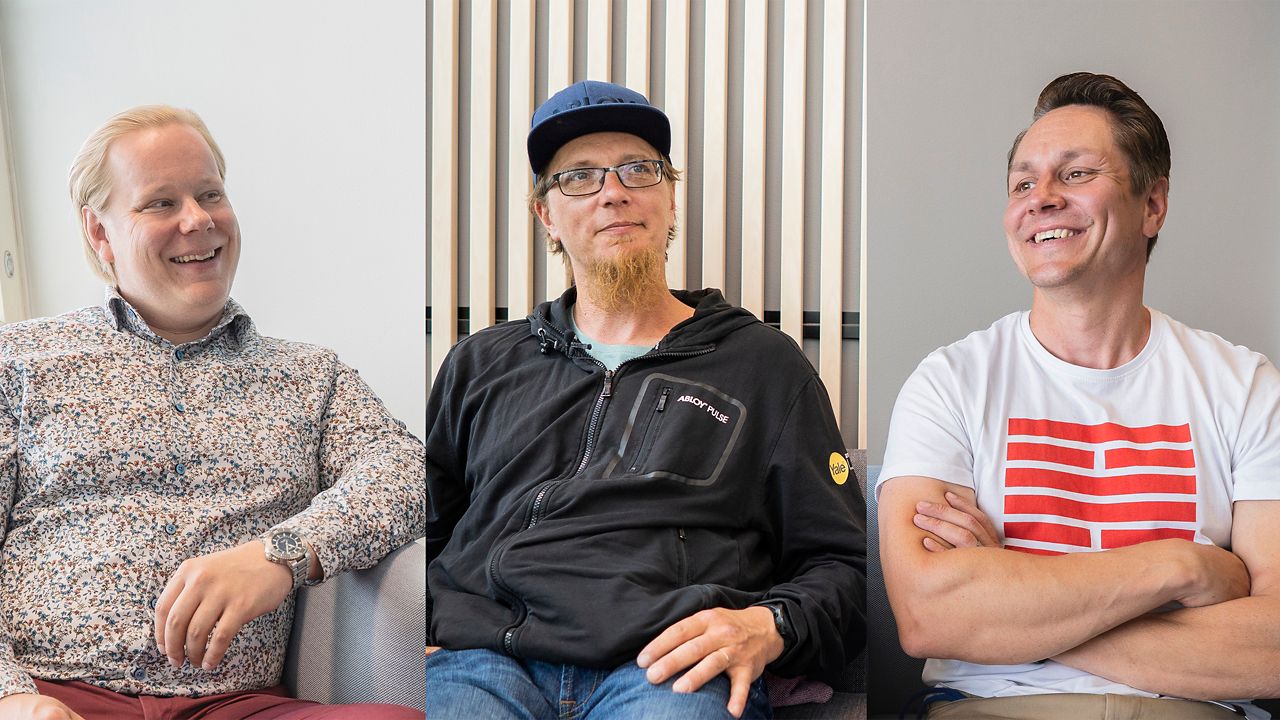 Markku, Tapani and Joona from the domestic sales unit.