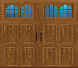 santiago glazed golden oak steel single garage door C 7 01