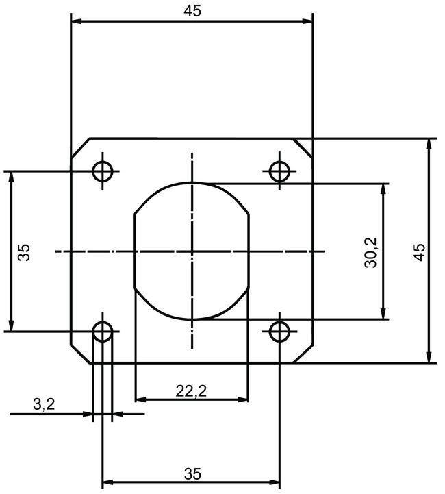 Image: Screw-on plate 1900,VAR=0160504 technical drawing