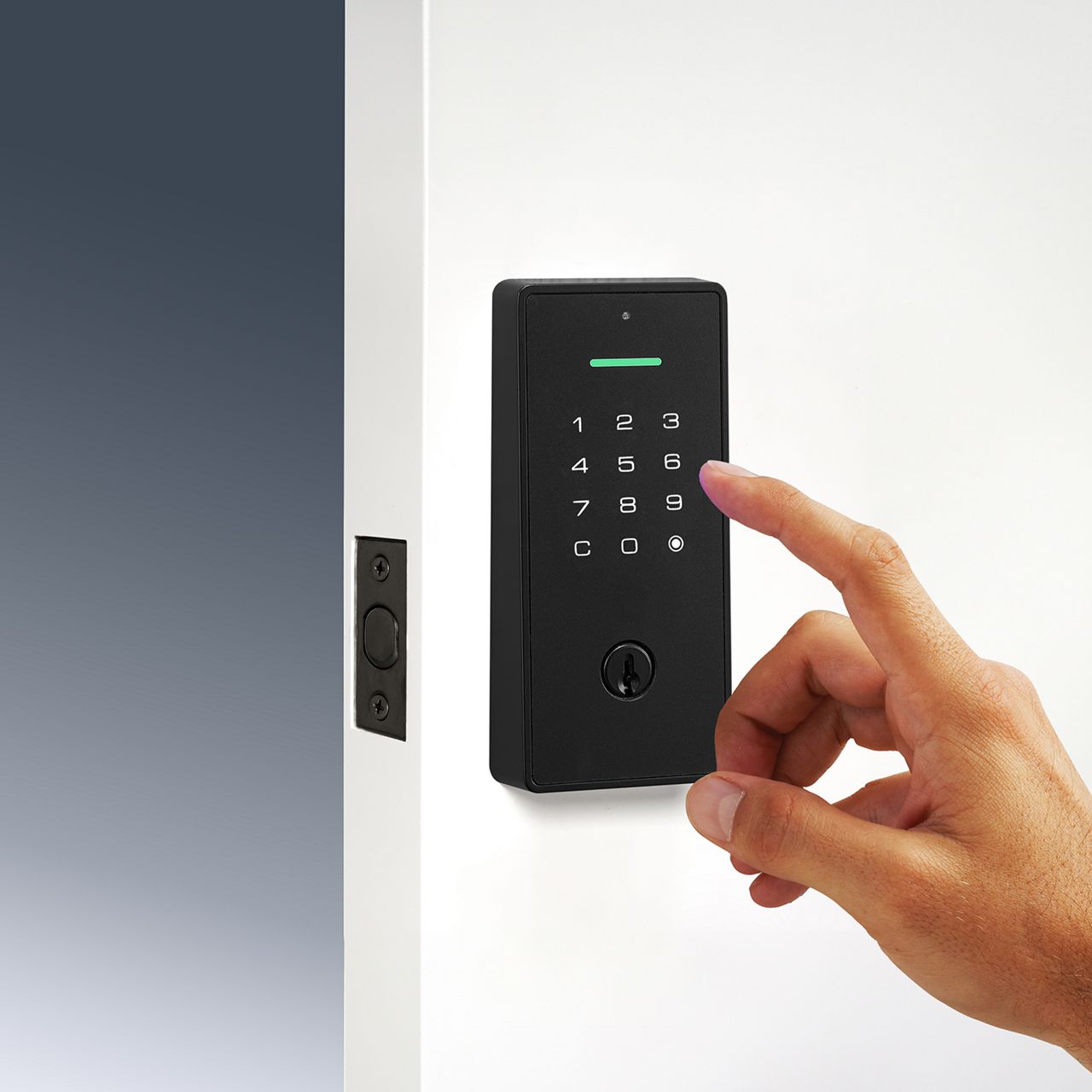 Unlocking via illuminated touchscreen keypad