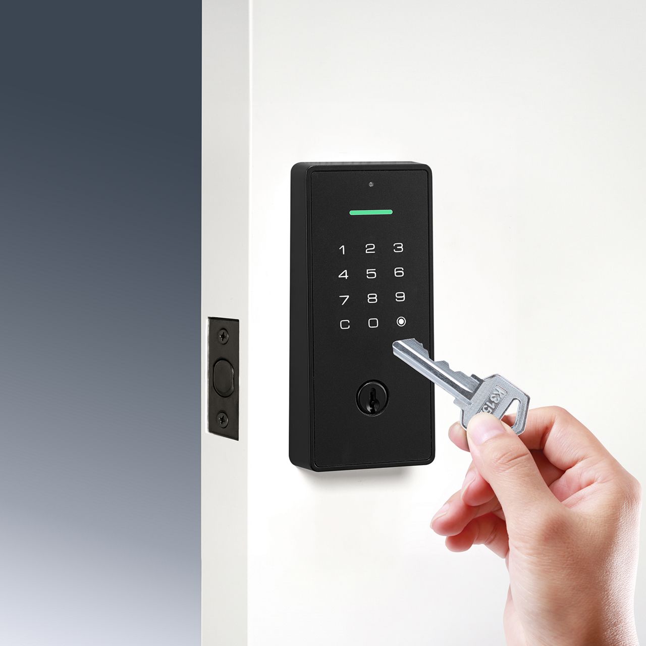 Opens with a physical key