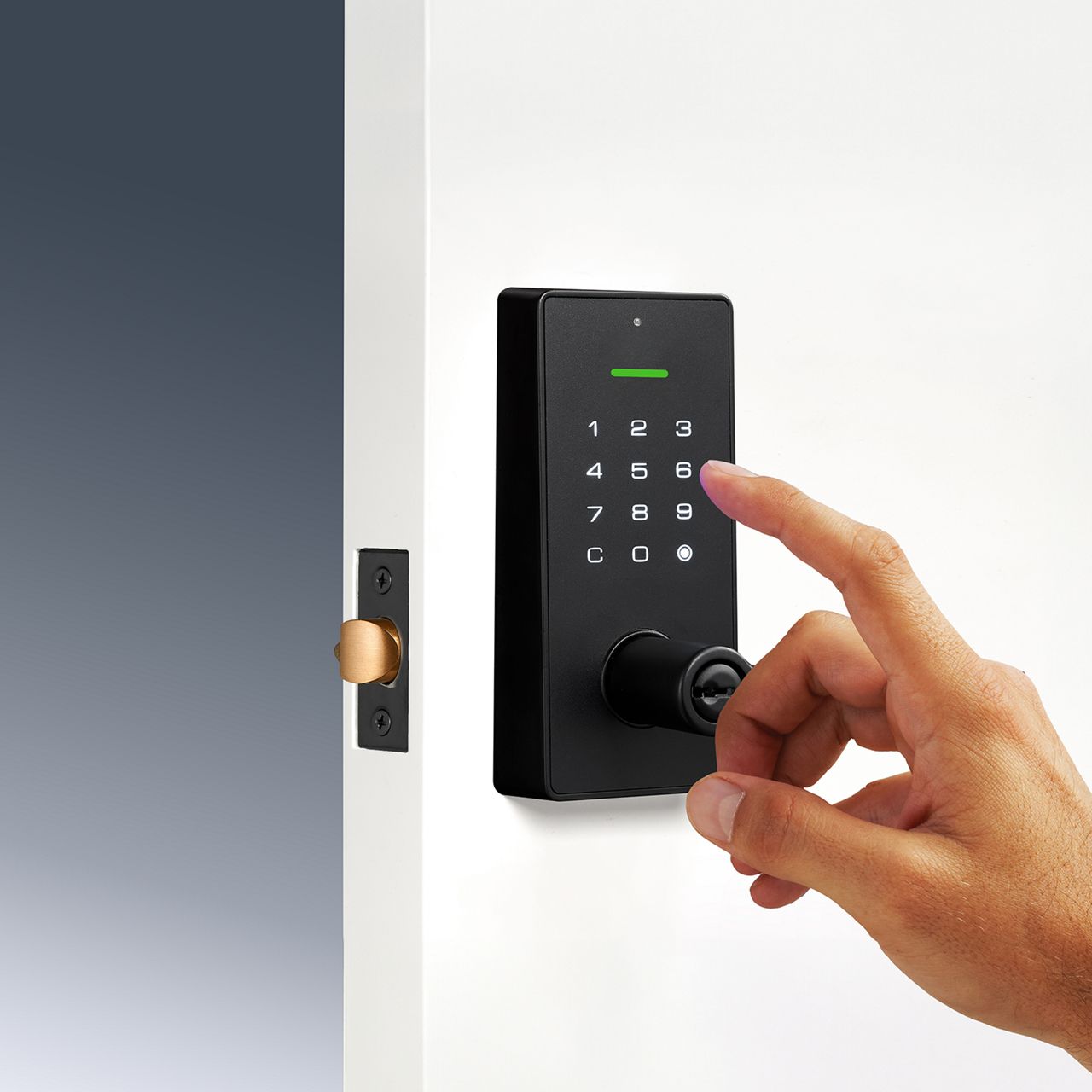 Unlocking via illuminated touchscreen keypad