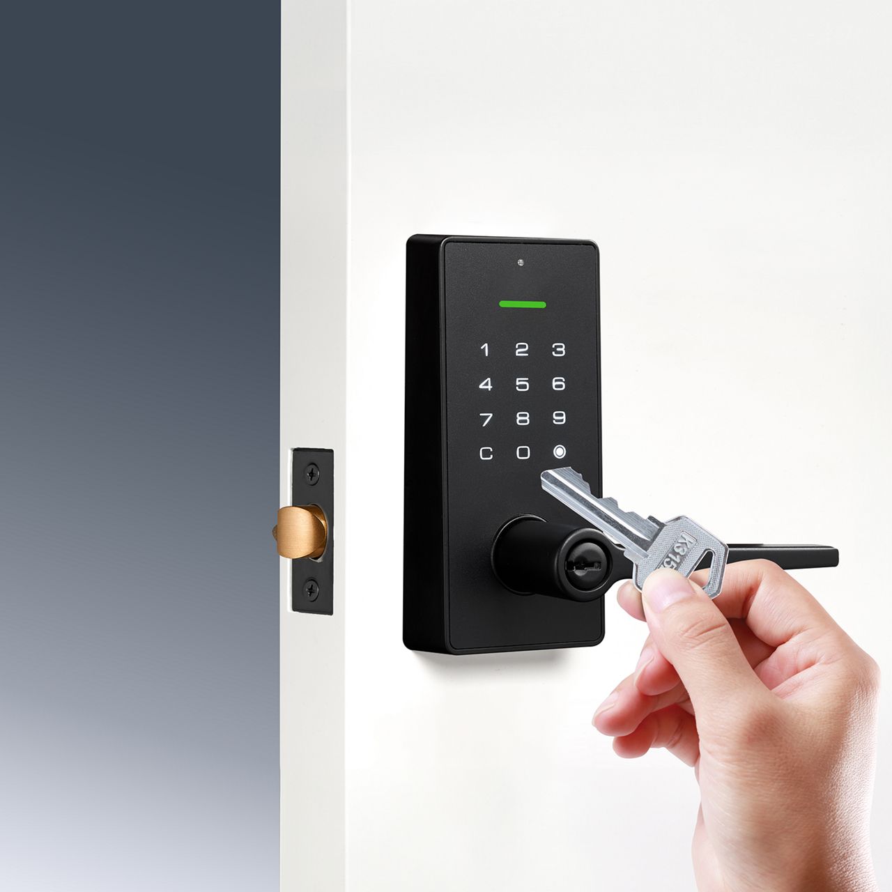 Opens with a physical key