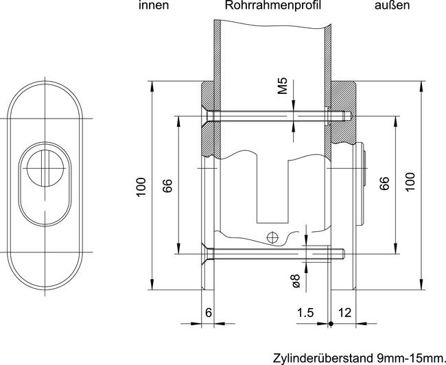 Image: Security escutcheon technical drawing