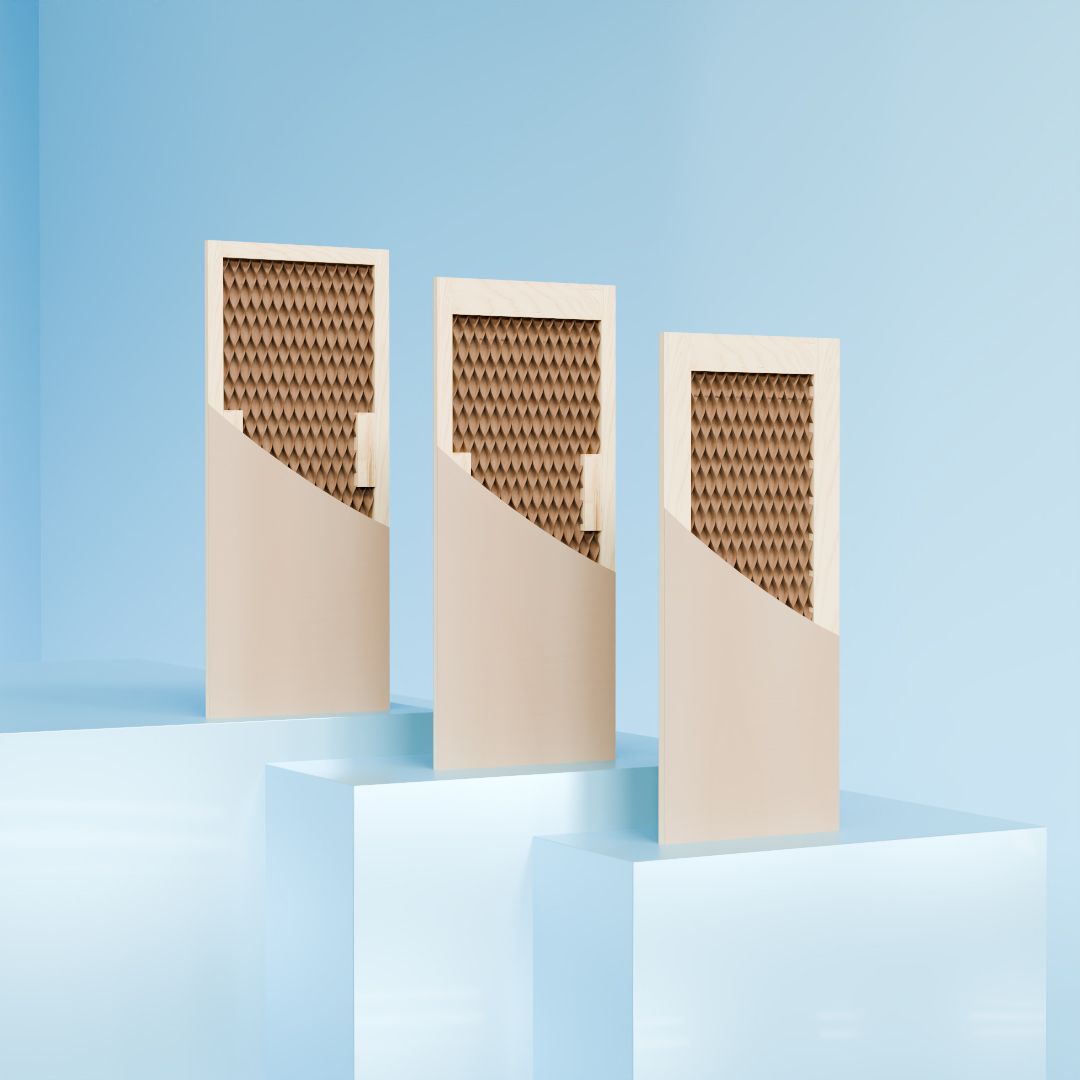 A series of Semi-Solid doors differing in frame type.