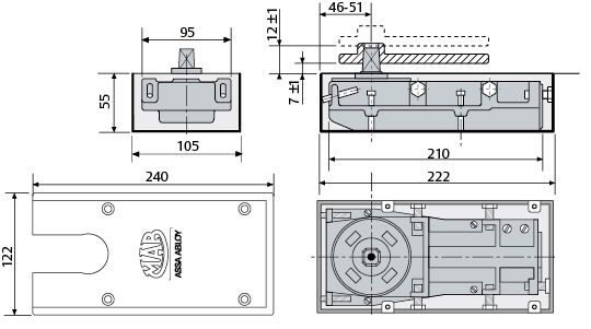 Image: Chiudiporta MAB 7100 dimensioni
