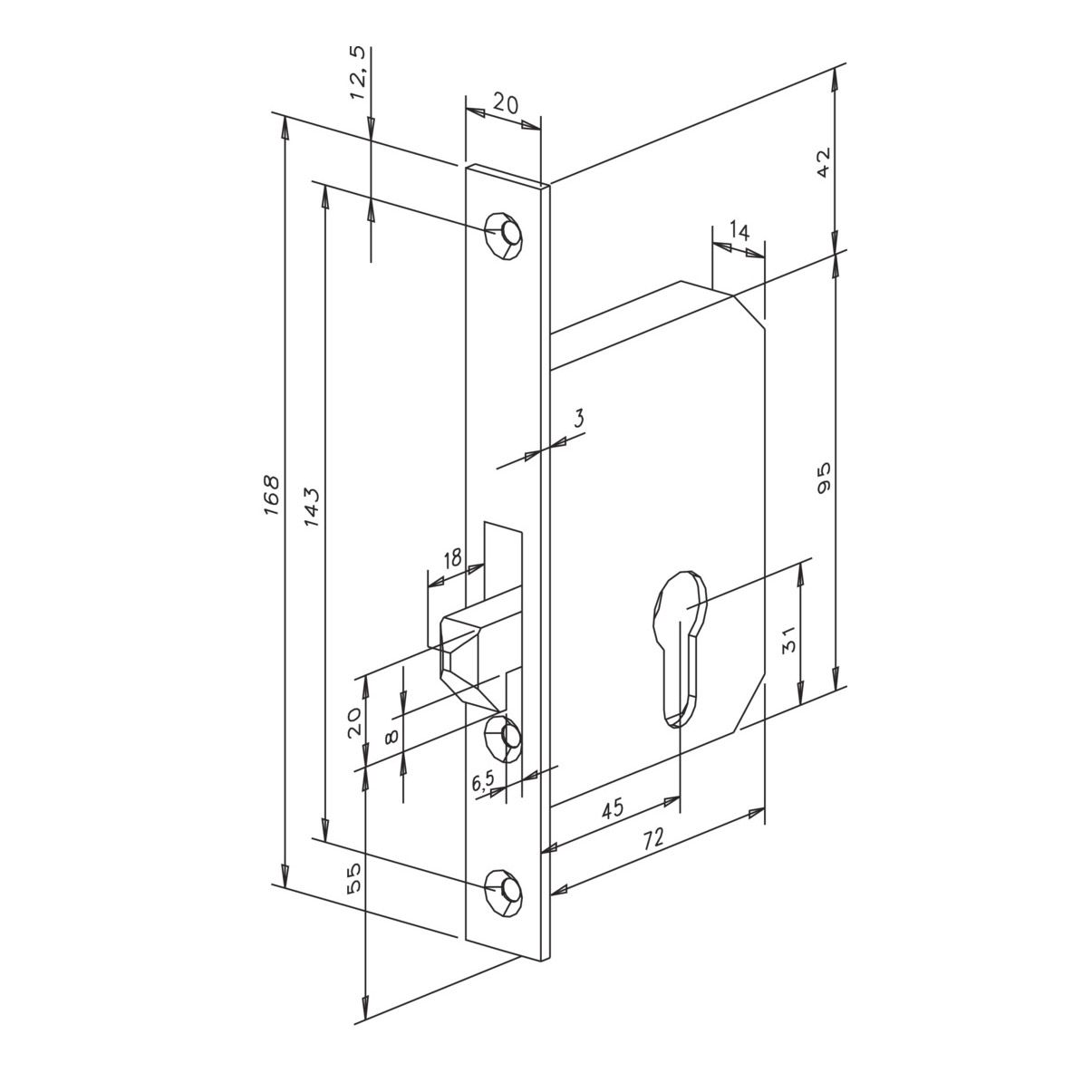 Image: Serratura per scorrevoli 1222