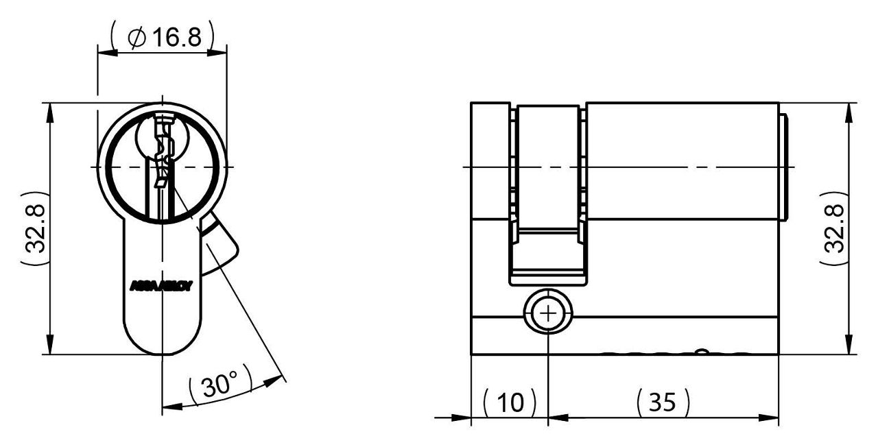 Image: Mzansi CYS00 Single Euro Cylinder_technical
