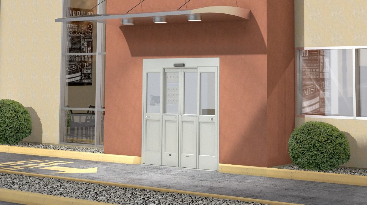 Image: SL500 EX-SW Bronze Express Drive-Thru Door - Service Window Closed