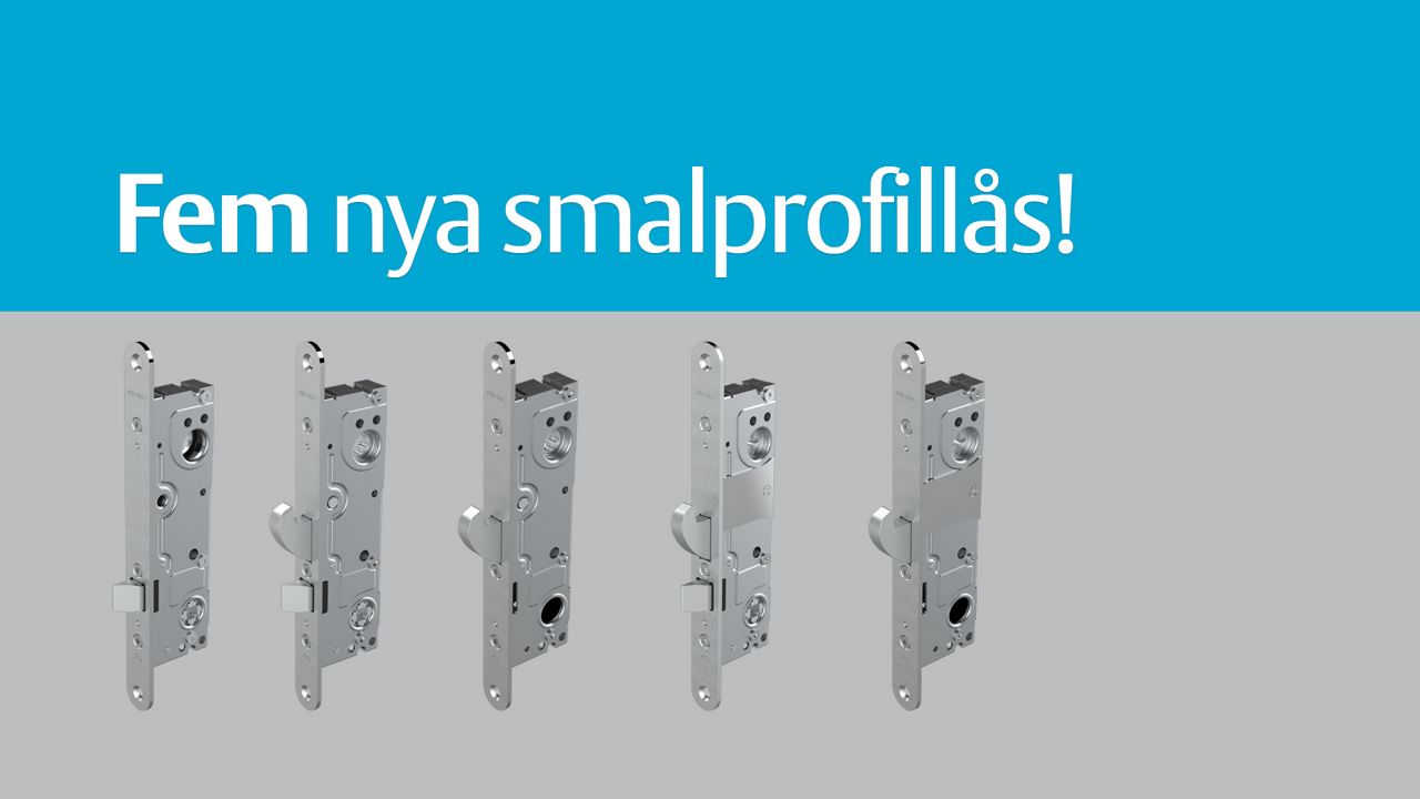 Fem nya smalprofillås i ASSA ABLOY Connect-serien.