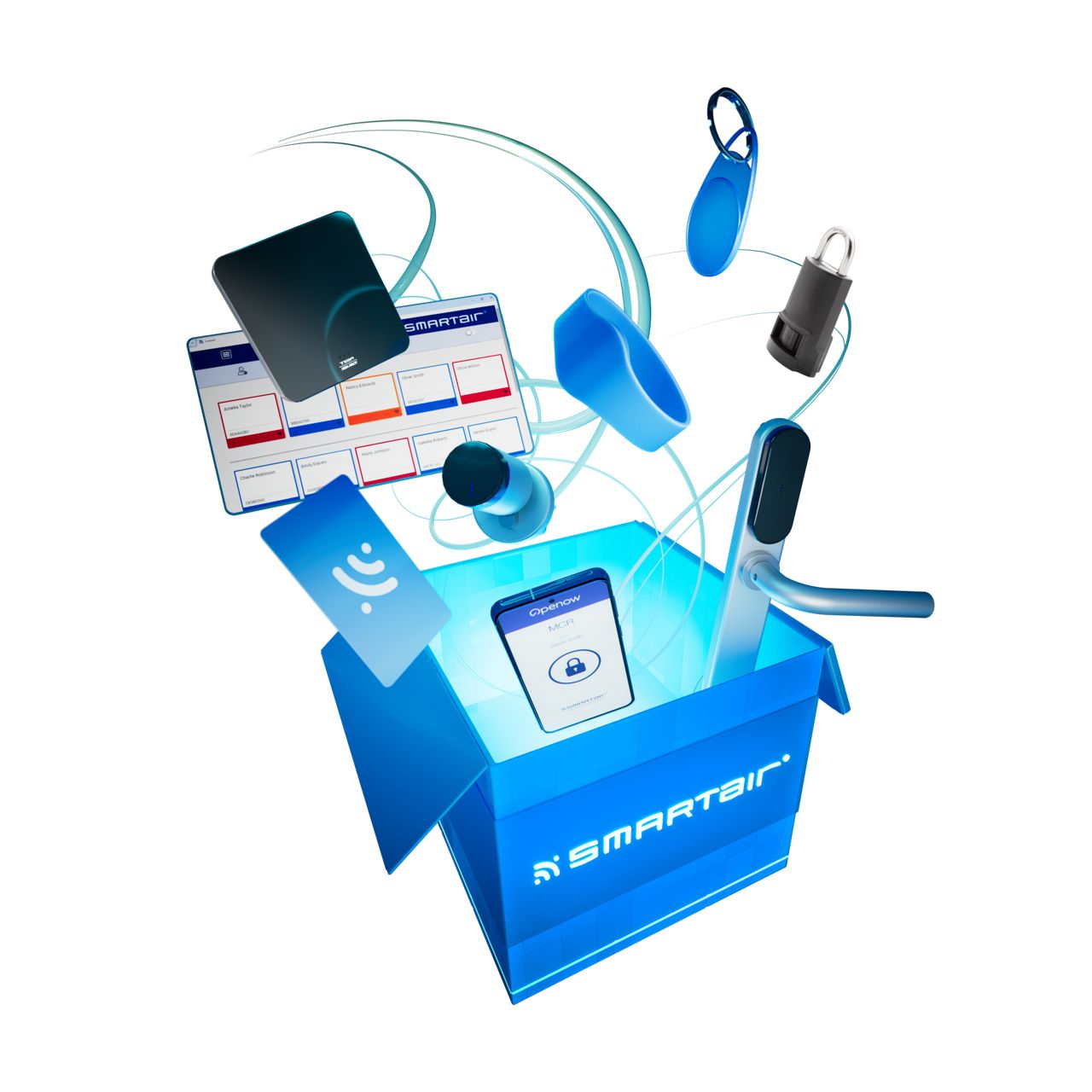 SMARTair toegangscontrole producten in een doos