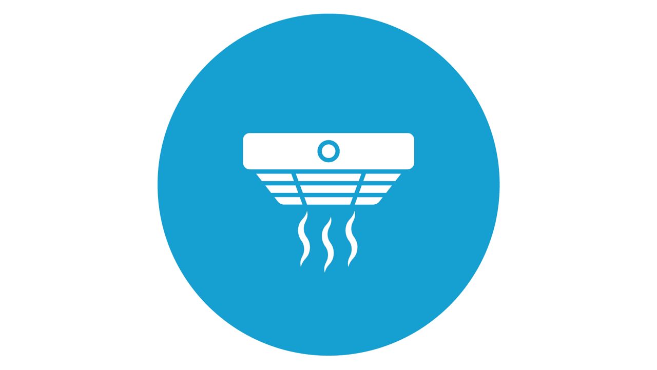smoke detector in a blue circle