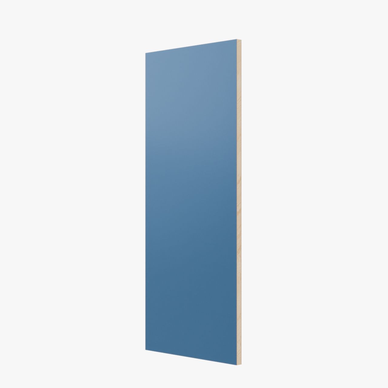 Image: A solid blue finish laminate on a door