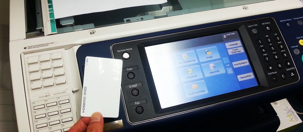 Fotocopiatrice protetta dall'accesso tramite card
