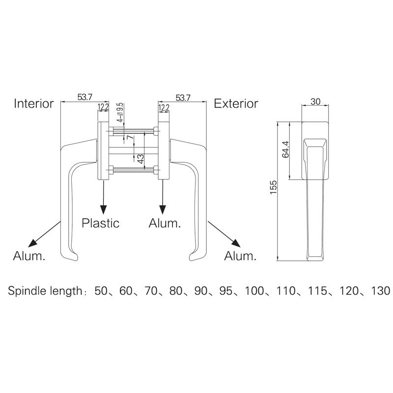 Swing Door Handle-SMZ10B Picture 2