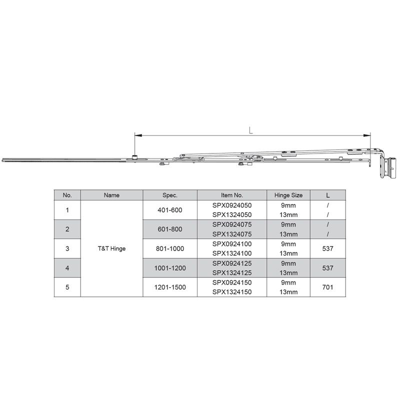 Image: T&T Hinge-SPX0924XXX/SPX1324XXX Picture 2