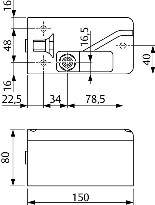 Image: 843G drop bolt lock for high-security access control on gates and doors