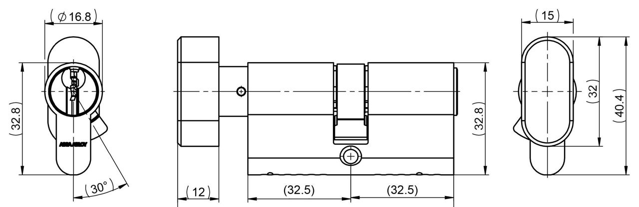 Image: Mzansi CYS00 Thumbturn Double Euro Cylinder thumbturn