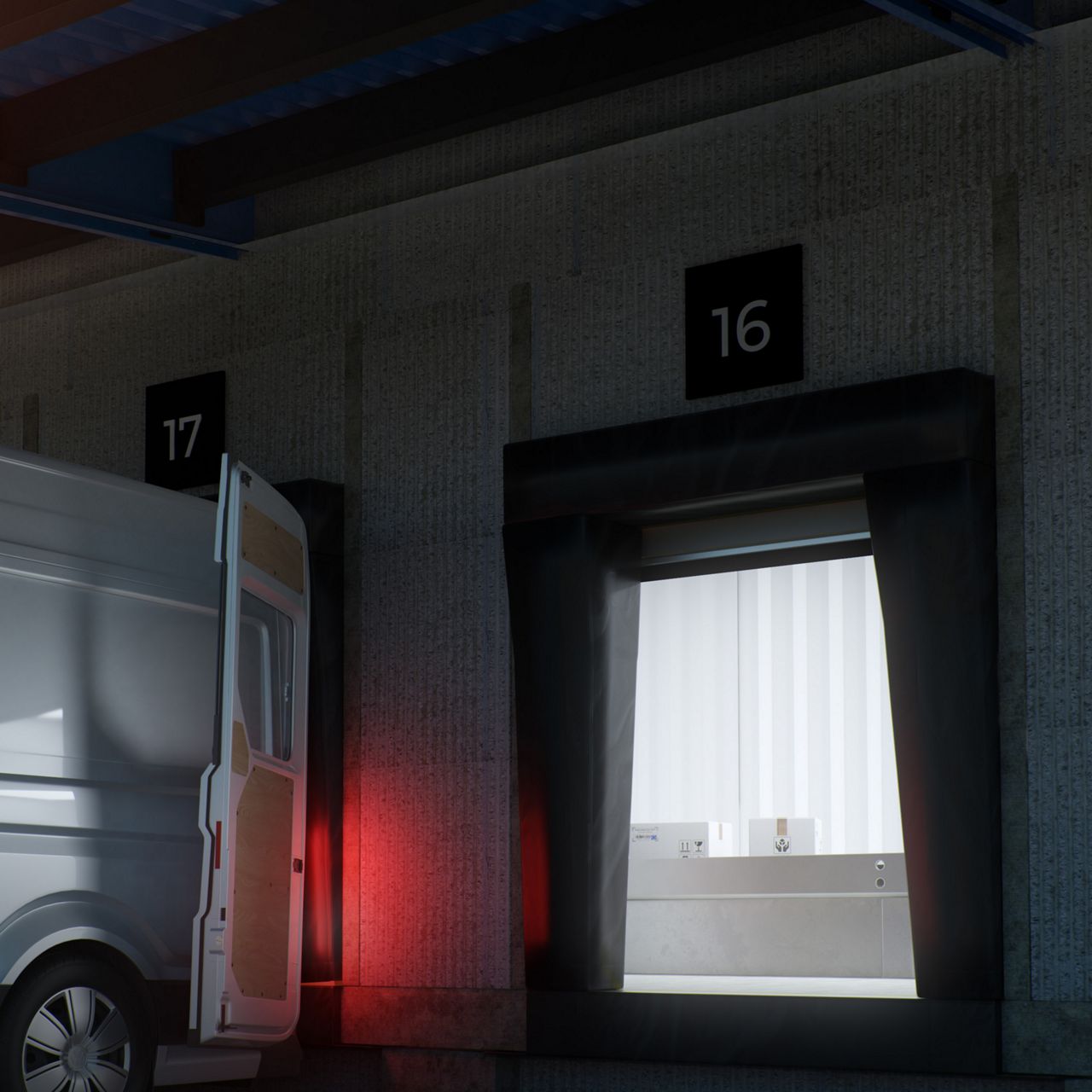 dock shelter with van loading