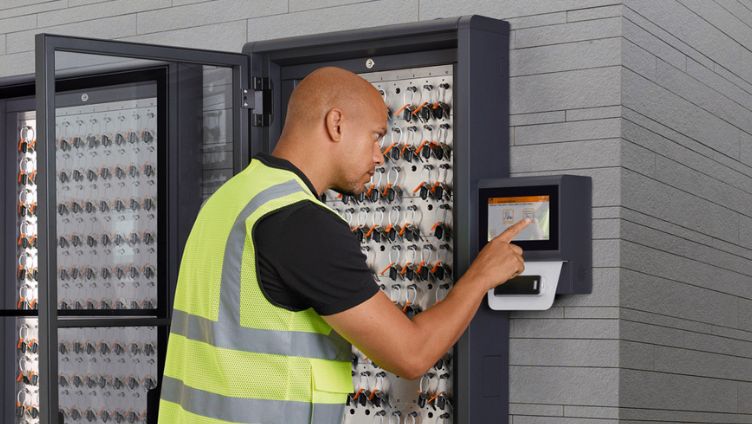 ports engineer checking out key from Traka cabinet