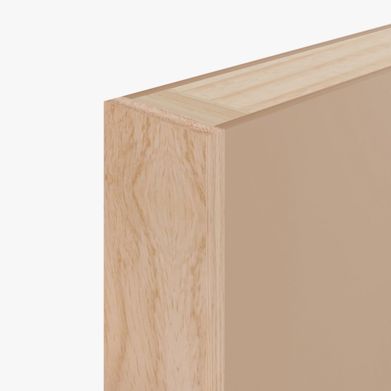 Timber strip fitted to side edge of door
