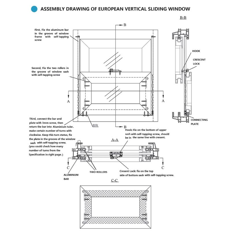 UPVC American Type Window Opening System