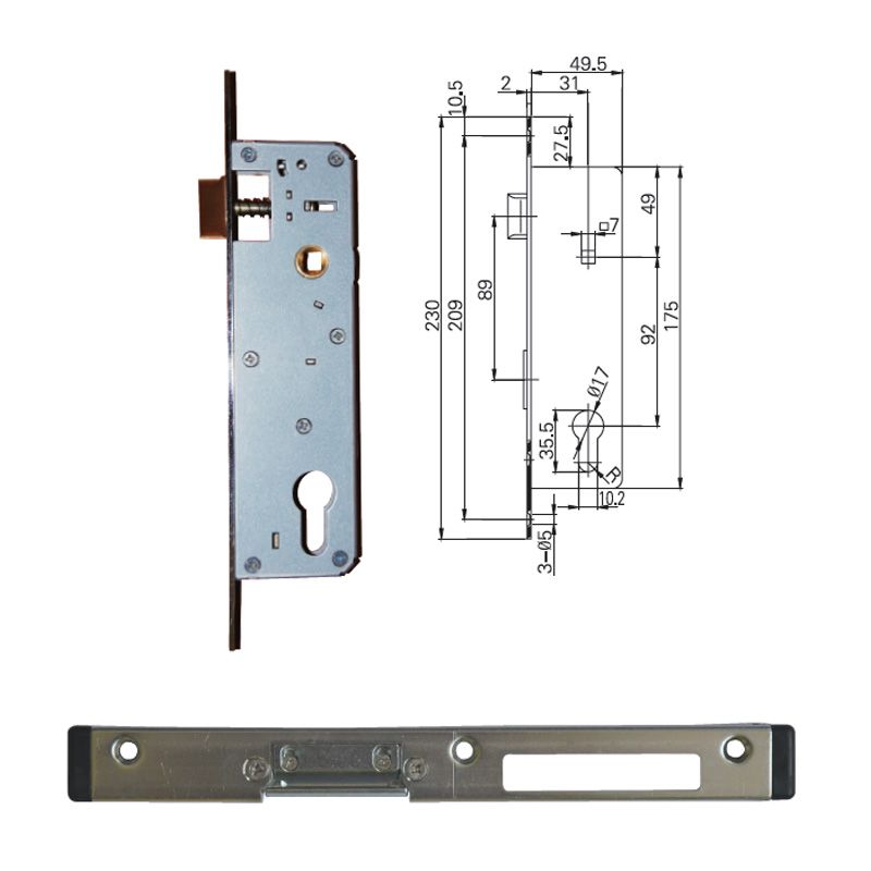 UPVC Single Swing Door Lock System Picture 1