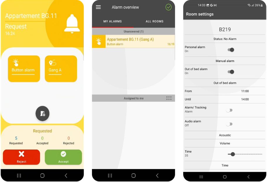 Kadex interface phone view.