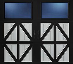 valencia glazed black gray steel single garage door C 01