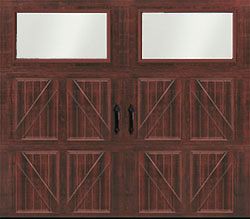 valencia glazed mahogany steel single garage door WF