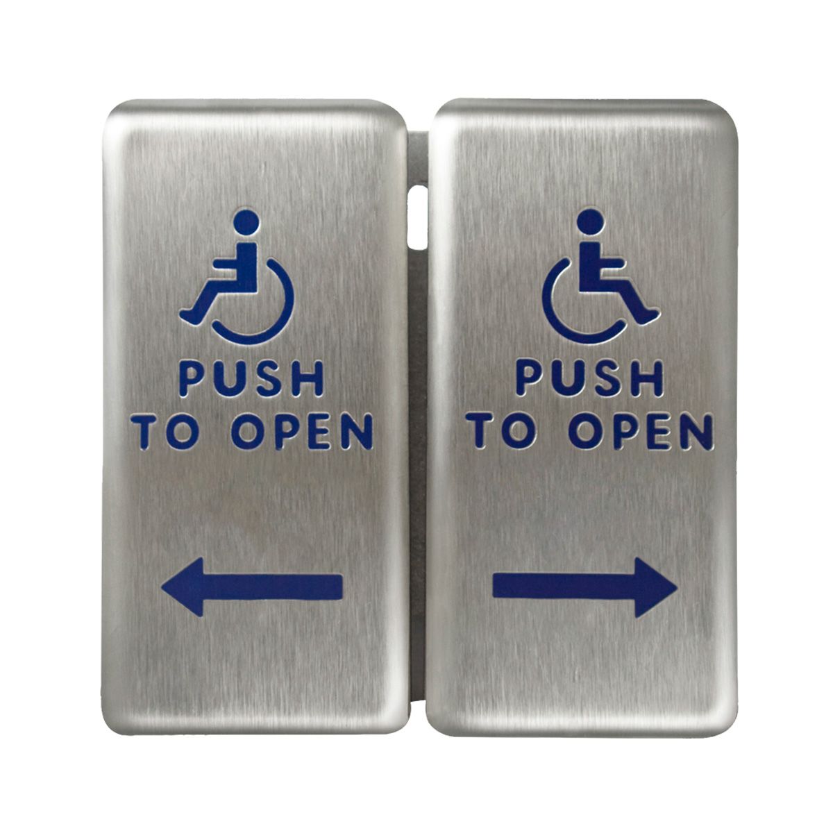 4.75" x 4.75" stainless steel dual push plate for use in vestibules
