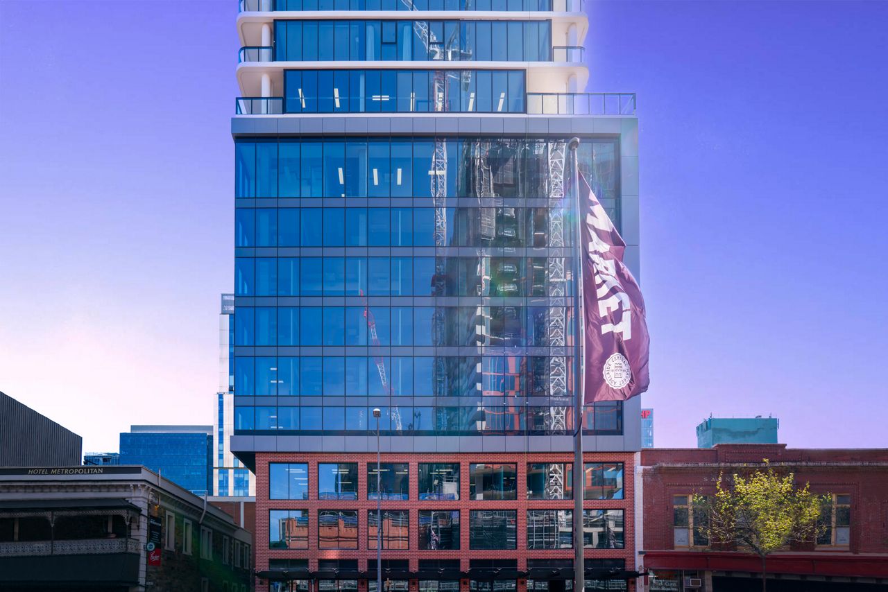 A street view of Victoria Tower in Adelaide's CBD.