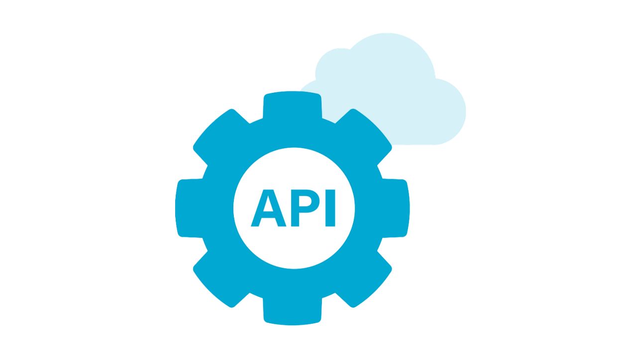 Une icône représentant un engrenage bleu avec la mention "API" au centre