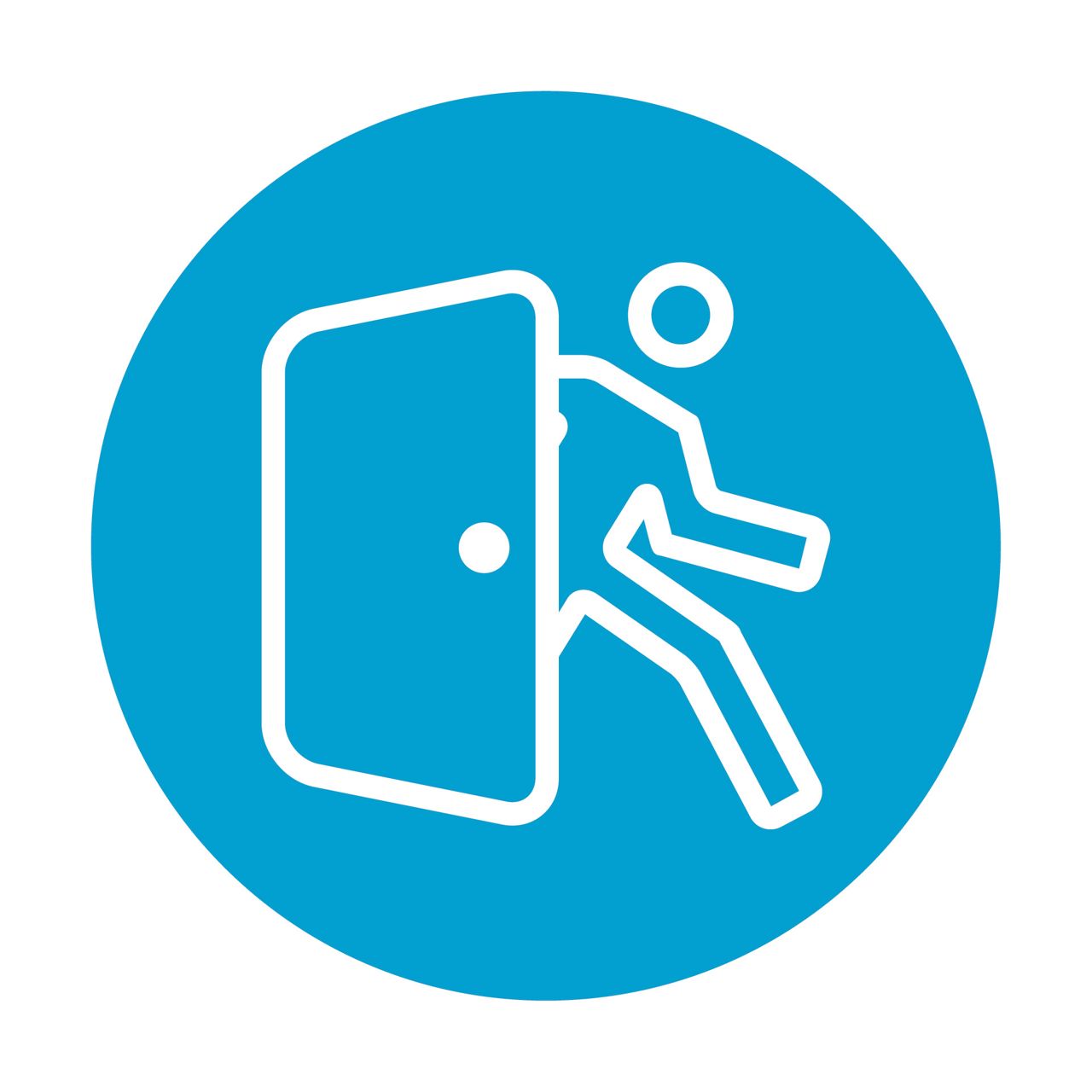 Icon of a man exiting a door