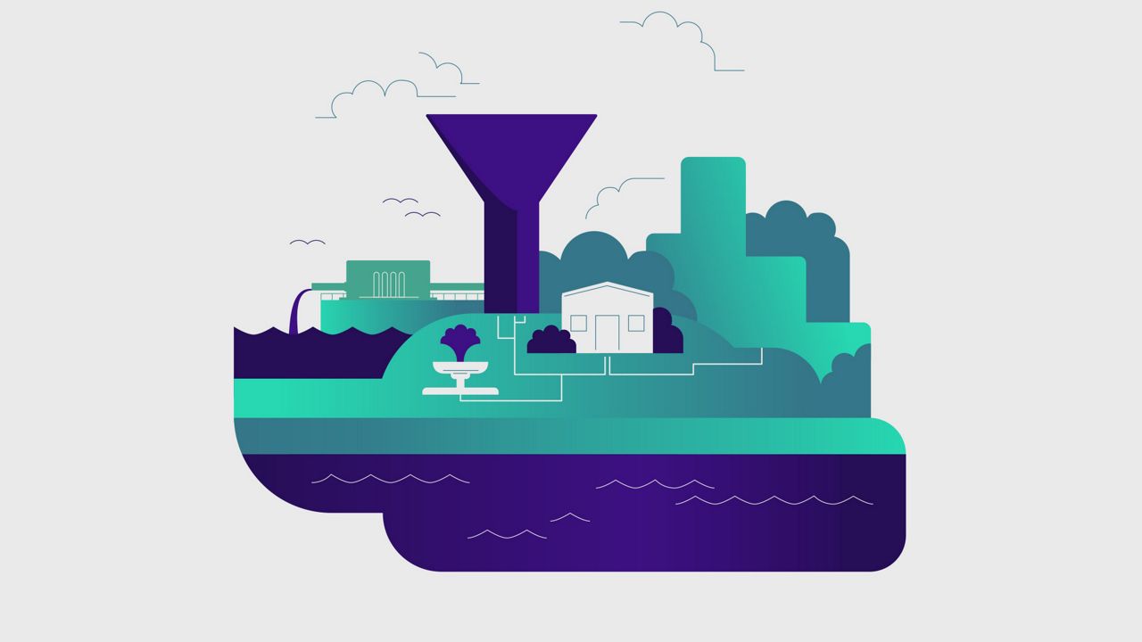 An illustration of water infrastructure.