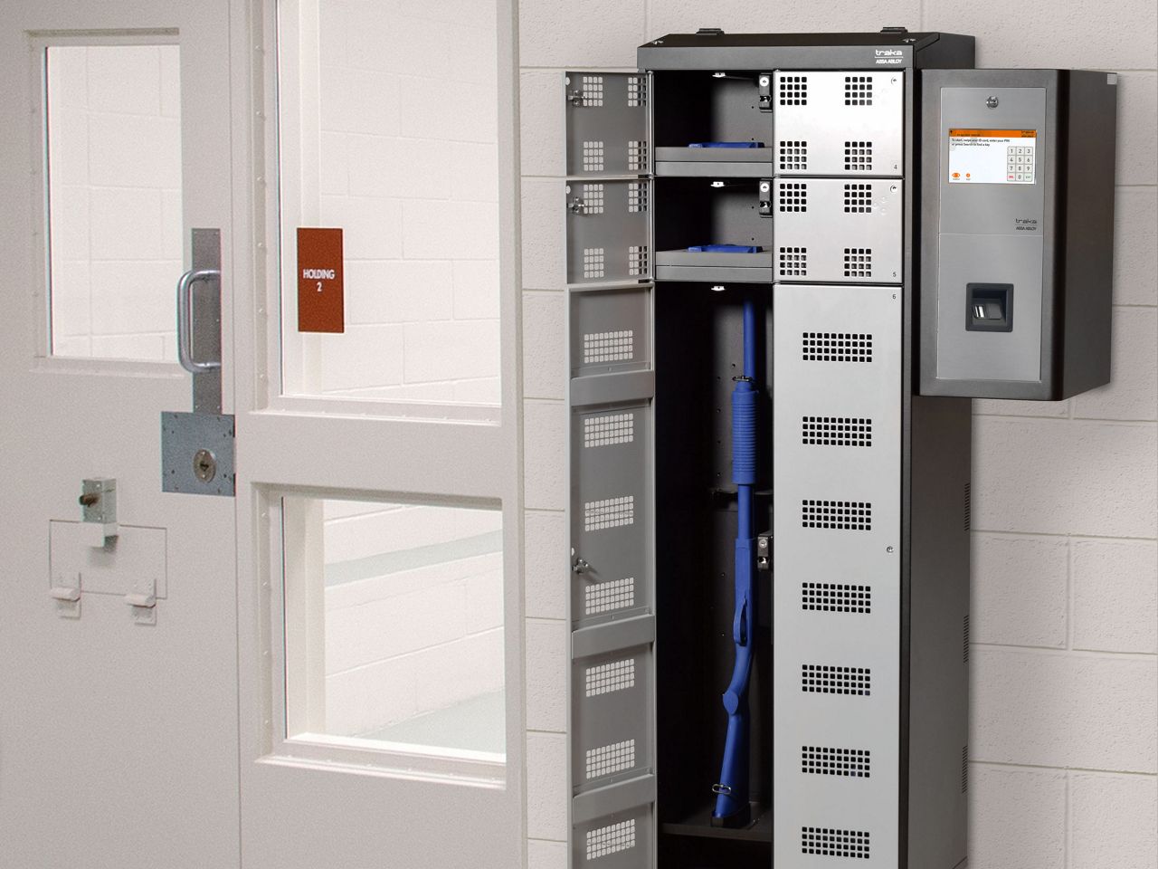 Shotgun in a Traka Weapons Locker at correctional facility