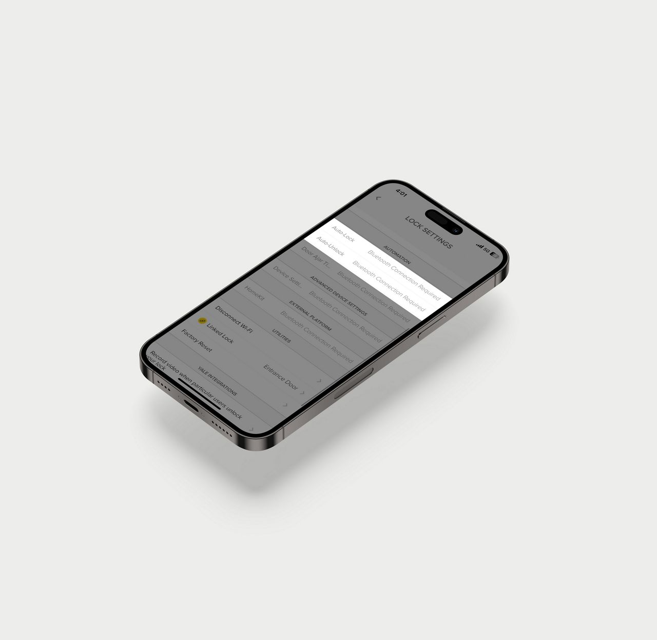 Image: Yale Home App lock setting